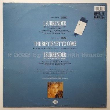 Samantha Fox - I Surrender • 12" Vinyl Maxi - Labyrinth Music