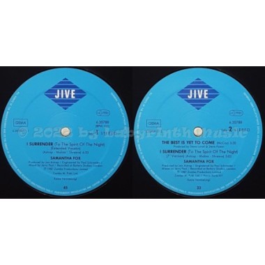 Samantha Fox - I Surrender • 12" Vinyl Maxi - Labyrinth Music