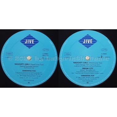Samantha Fox - Naughty Girls • 12" Vinyl Maxi • MINT - Labyrinth Music
