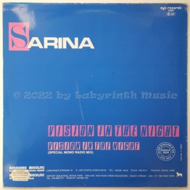 Sarina - Vision In The Night • 12" Vinyl Maxi • EX - Labyrinth Music