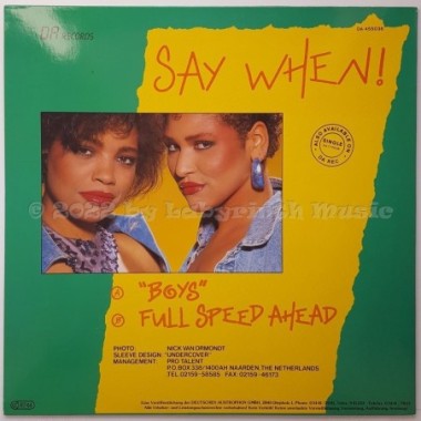 Say When! - Boys • 12" Vinyl Maxi • NM - Labyrinth Music