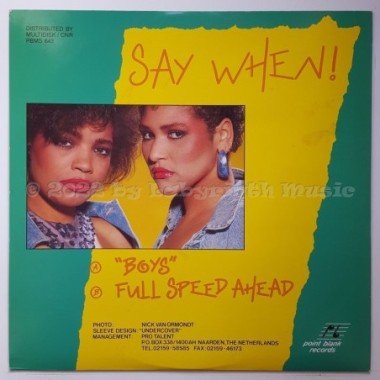 Say When! - Boys • 12" Vinyl Maxi - Labyrinth Music