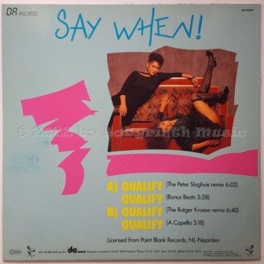 Say When! - Qualify • 12" Vinyl Maxi • EX - Labyrinth Music