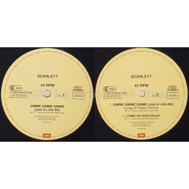 Scarlett - Gimme Gimme Gimme (Just A Little Bit) • 12" Vinyl Maxi • MINT - Labyrinth Music