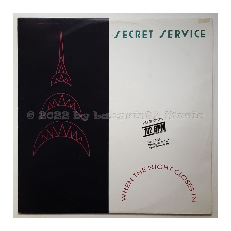 Secret Service - When The Night Closes In • 12" Vinyl Maxi - Labyrinth Music