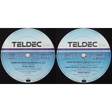 Secret Service - When The Night Closes In • 12" Vinyl Maxi - Labyrinth Music