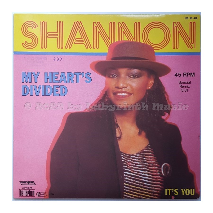 Shannon - My Heart's Divided • 12" Vinyl Maxi • EX - Labyrinth Music