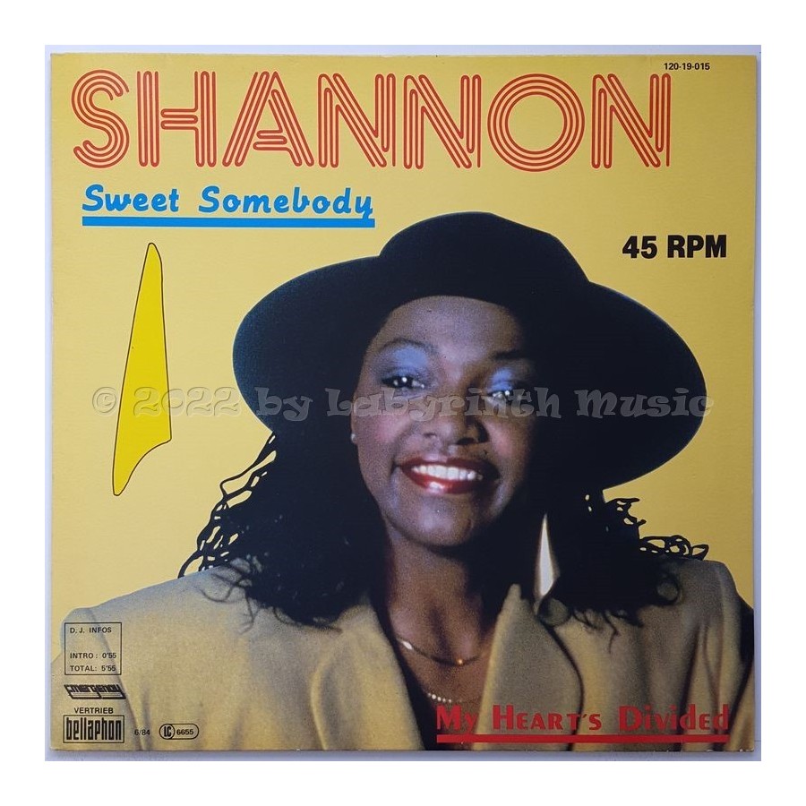 Shannon - Sweet Somebody • 12" Vinyl Maxi • MINT - Labyrinth Music