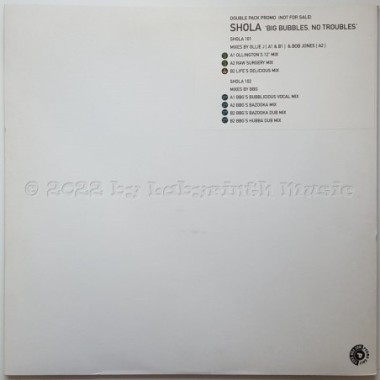 Shola - Big Bubbles, No Troubles • 12" Vinyl Maxi • MINT - Labyrinth Music