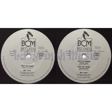 Big Tony - Out Of Hand • 12" Vinyl Maxi • NM - Labyrinth Music