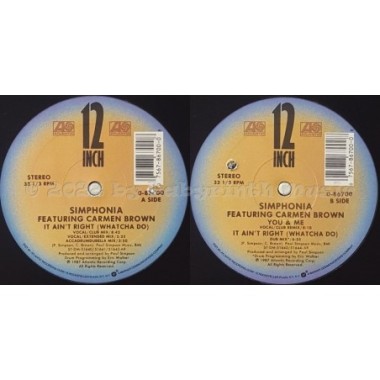 Simphonia Feat. Carmen Brown - It Ain't Right (Whatcha Do) • 12" Vinyl Maxi - Labyrinth Music