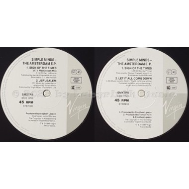 Simple Minds - The Amsterdam EP • 12" Vinyl Maxi • MINT - Labyrinth Music
