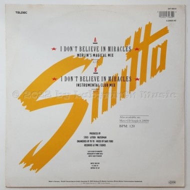 Sinitta - I Don't Believe In Miracles • 12" Vinyl Maxi • EX - Labyrinth Music