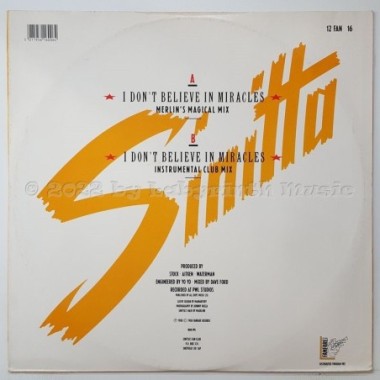 Sinitta - I Don't Believe In Miracles • 12" Vinyl Maxi • NM - Labyrinth Music