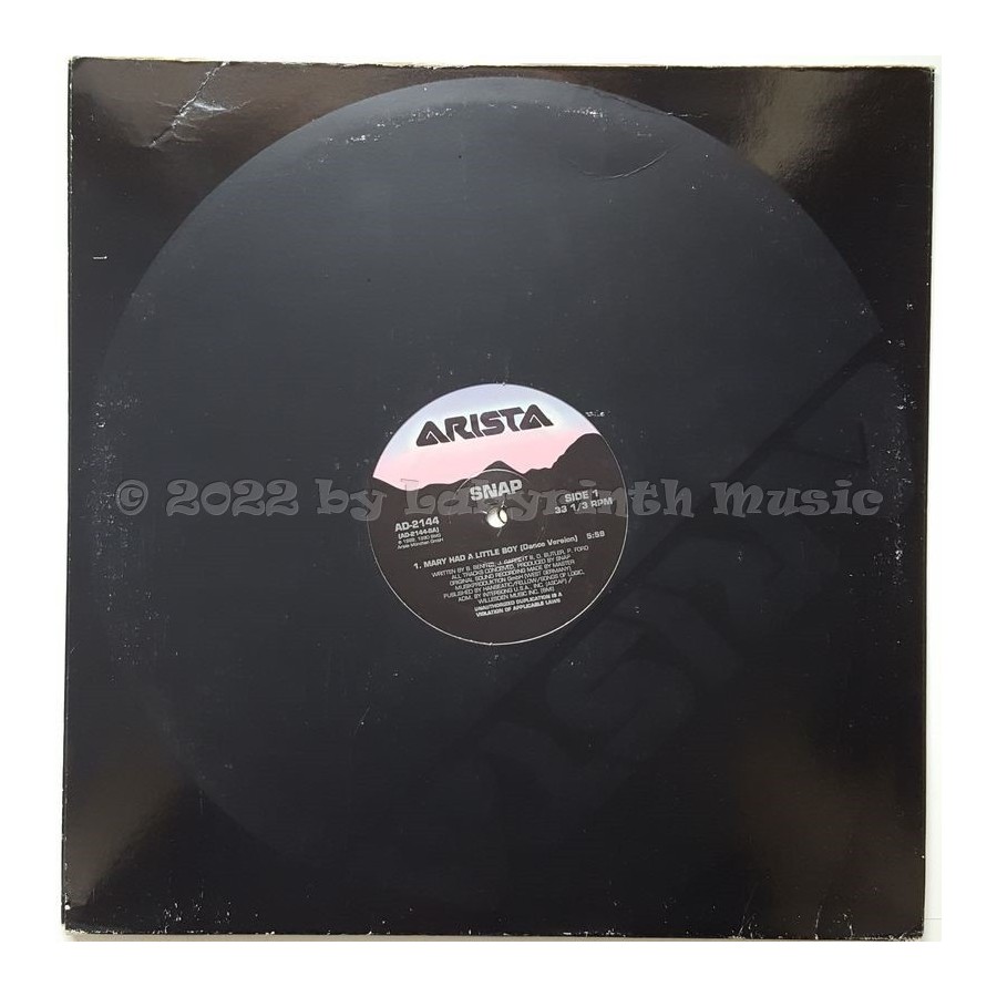 Snap! - Mary Had A Little Boy • 12" Vinyl Maxi - Labyrinth Music