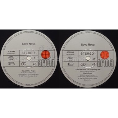 Sova Nova - Have I The Right • 12" Vinyl Maxi - Labyrinth Music