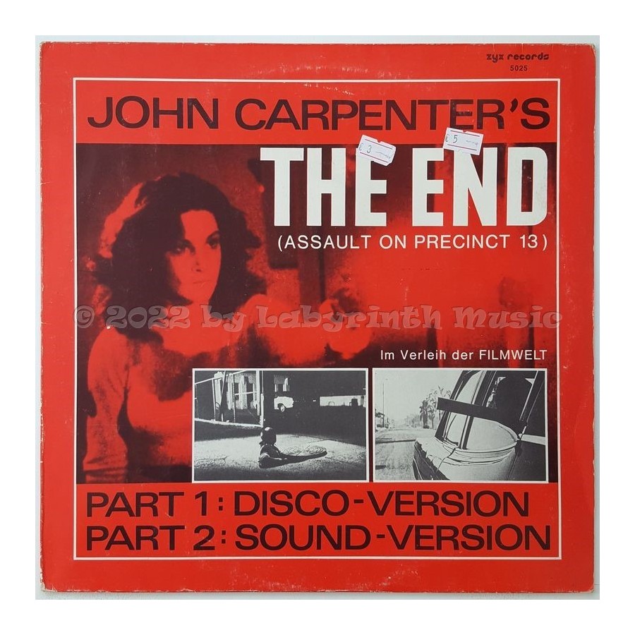 The Splash Band - John Carpenter's The End • 12" Vinyl Maxi • EX - Labyrinth Music