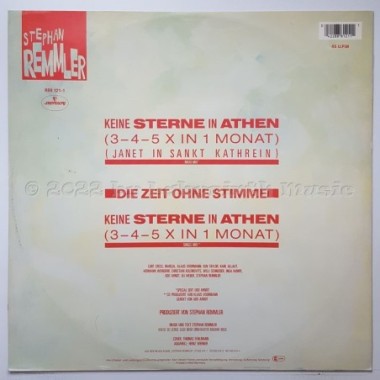 Stephan Remmler - Keine Sterne In Athen • 12" Vinyl Maxi • NM - Labyrinth Music