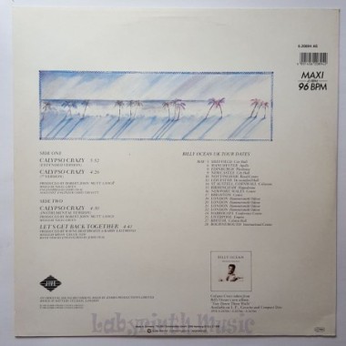 Billy Ocean - Calypso Crazy • 12" Vinyl Maxi • NM - Labyrinth Music