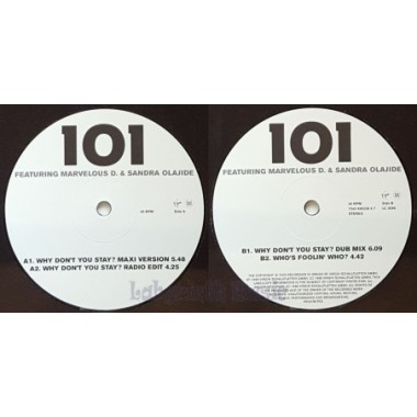 101 Feat. Marvelous D. & Sandra Olajide - Why Don't You Stay • 12" Vinyl Maxi • MINT - Labyrinth Music