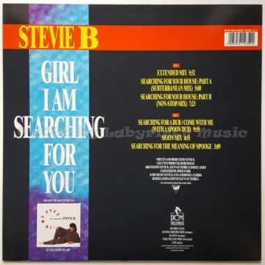 Stevie B. - Girl I Am Searching For You • 12" Vinyl Maxi • MINT - Labyrinth Music