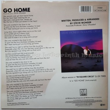 Stevie Wonder - Go Home • 12" Vinyl Maxi - Labyrinth Music