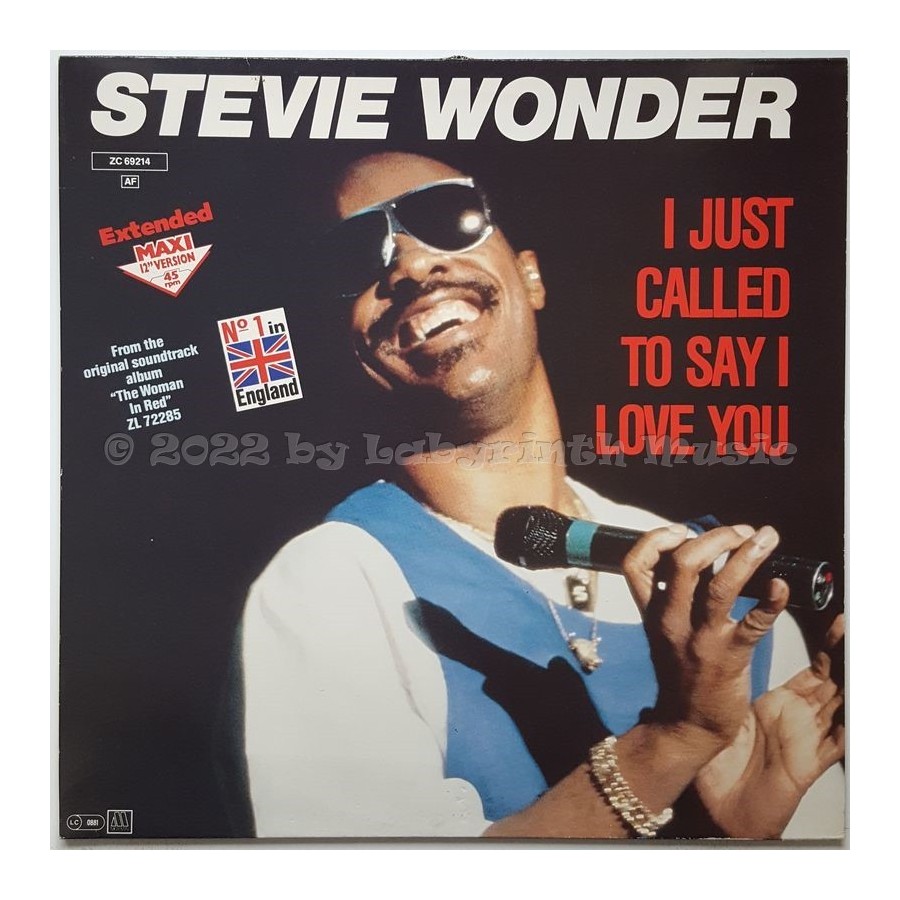 Stevie Wonder - I Just Called To Say I Love You • 12" Vinyl Maxi • EX - Labyrinth Music