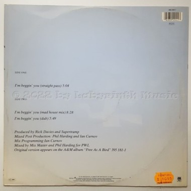 Supertramp - I'm Beggin' You • 12" Vinyl Maxi • EX - Labyrinth Music