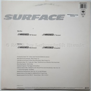 Surface - I Missed • 12" Vinyl Maxi • MINT - Labyrinth Music