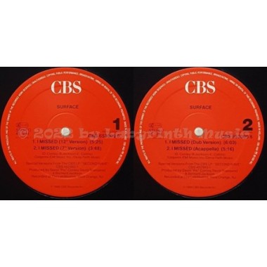 Surface - I Missed • 12" Vinyl Maxi • MINT - Labyrinth Music