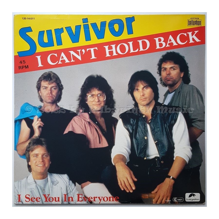 Survivor - I Can't Hold Back • 12" Vinyl Maxi • EX - Labyrinth Music