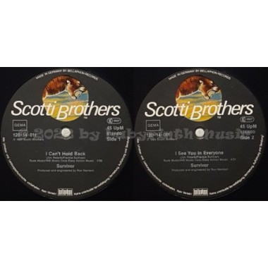 Survivor - I Can't Hold Back • 12" Vinyl Maxi • EX - Labyrinth Music