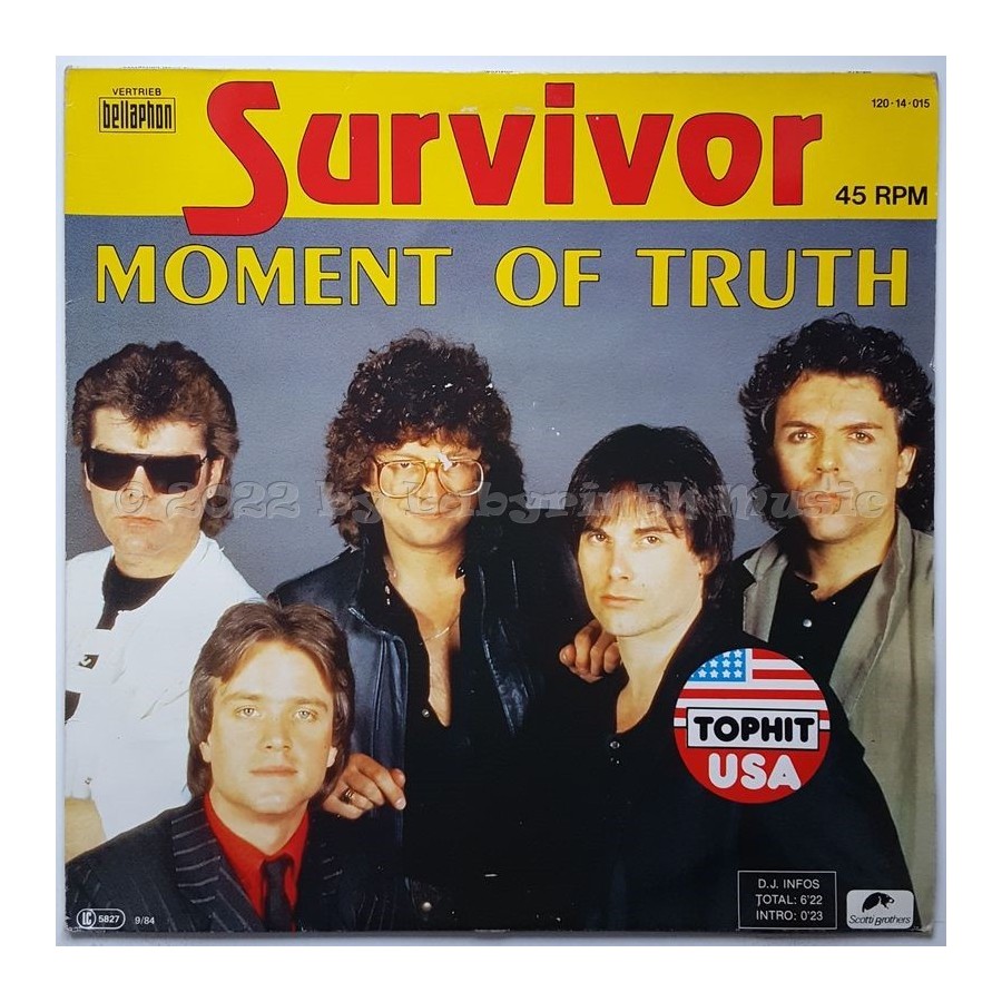 Survivor - Moment Of Truth • 12" Vinyl Maxi - Labyrinth Music