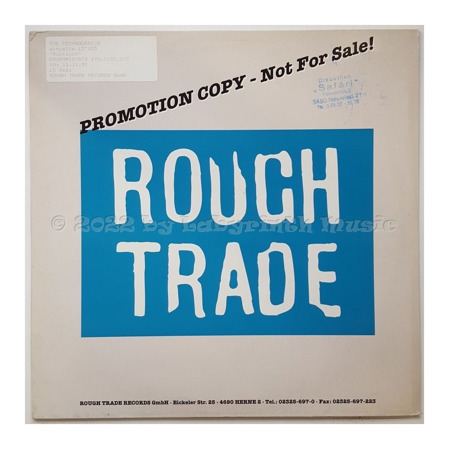 The Technocrats - Ruckzuck • 12" Vinyl Maxi • EX - Labyrinth Music