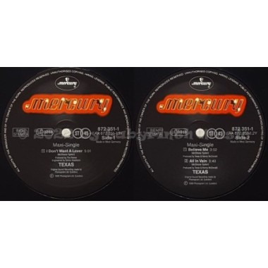 Texas - I Don't Want A Lover • 12" Vinyl Maxi • MINT - Labyrinth Music