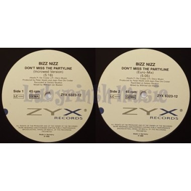 Bizz Nizz - Don't Miss The Partyline • 12" Vinyl Maxi • EX - Labyrinth Music