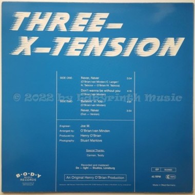 Three-X-Tension - Three-X-Tension • 12" Vinyl Maxi • EX - Labyrinth Music