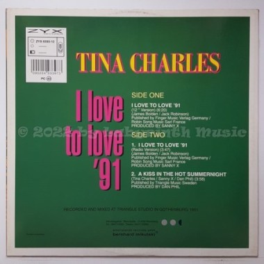 Tina Charles - I Love To Love '91 • 12" Vinyl Maxi • NM - Labyrinth Music