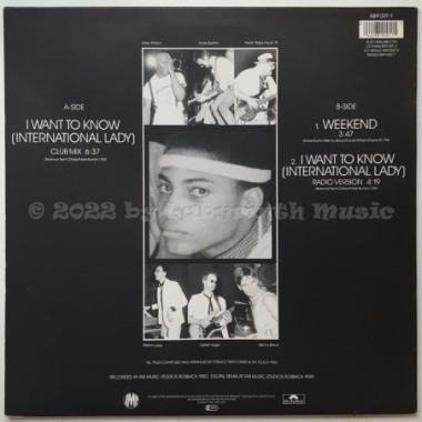 The Touch With Terence Trent D'Arby - I Want To Know (International Lady) • 12" Vinyl Maxi • EX - Labyrinth Music