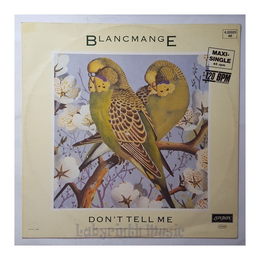 Blancmange - Don't Tell Me • 12" Vinyl Maxi - Labyrinth Music