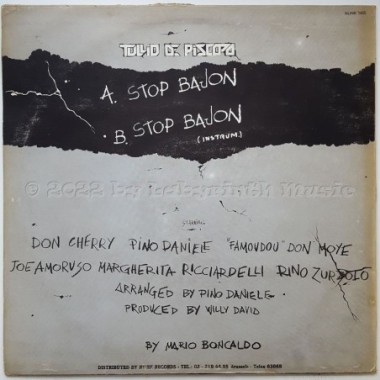 Tullio De Piscopo - Stop Bajon • 12" Vinyl Maxi - Labyrinth Music