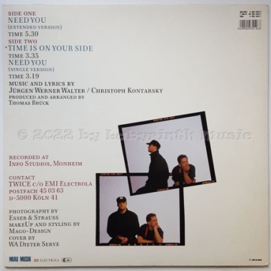 Twice - Need You • 12" Vinyl Maxi • MINT - Labyrinth Music