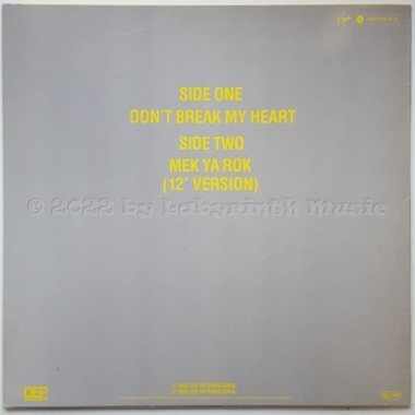 UB40 - Don't Break My Heart • 12" Vinyl Maxi • EX - Labyrinth Music