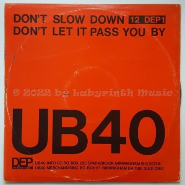 UB40 - Don't Slow Down • 12" Vinyl Maxi - Labyrinth Music