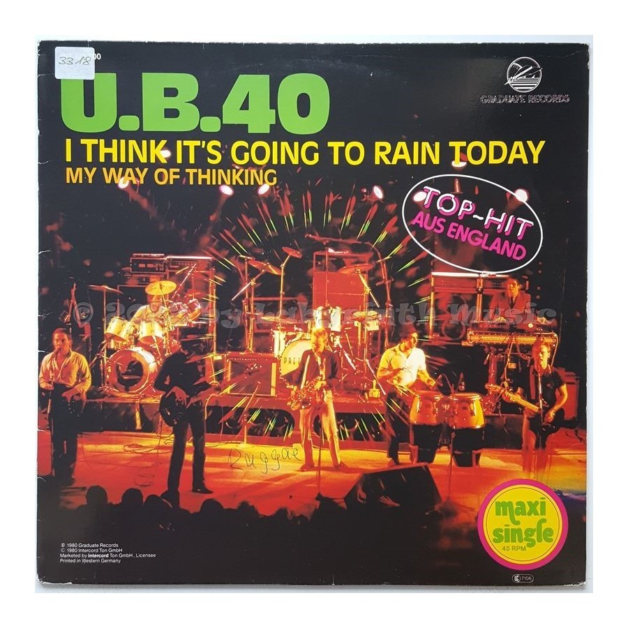 UB40 - I Think It's Going To Rain Today • 12" Vinyl Maxi - Labyrinth Music