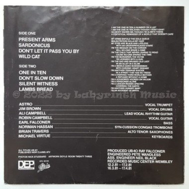 UB40 - Present Arms • 12" Vinyl LP - Labyrinth Music