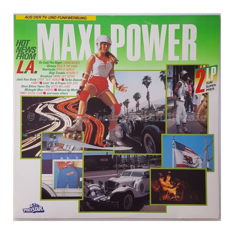 Various - Maxi Power - Hot News From L.A. • 12" Vinyl LP • MINT - Labyrinth Music