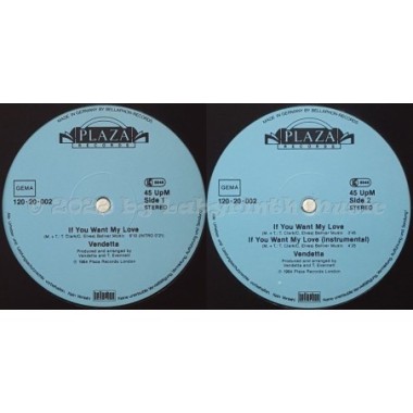 Vendetta - If You Want My Love • 12" Vinyl Maxi • MINT - Labyrinth Music