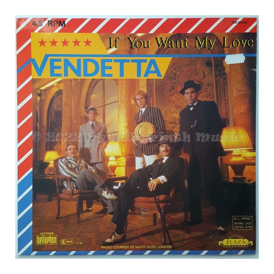 Vendetta - If You Want My Love • 12" Vinyl Maxi • EX - Labyrinth Music