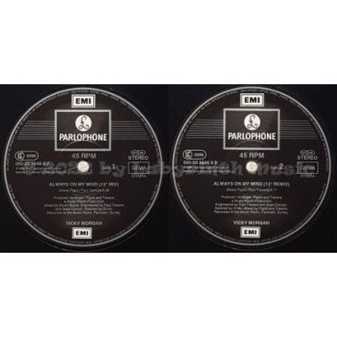 Vicki Morgan - Always On My Mind • 12" Vinyl Maxi • MINT - Labyrinth Music